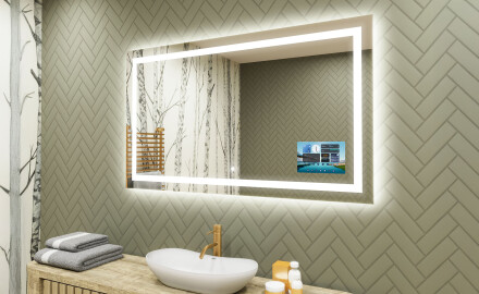 Rechteckiger Badspiegel mit LED Beleuchtung L15 120x80cm - SmartScreen, DualColor