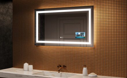 Rechteckiger Badspiegel mit LED Beleuchtung L15 120x80cm - SmartScreen, DualColor, Heizmatte