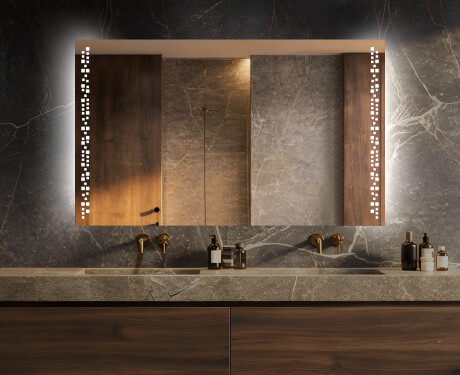 Rechteckiger Badspiegel mit LED Beleuchtung L38