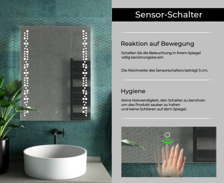 Rechteckiger Badspiegel mit LED Beleuchtung L38 #7
