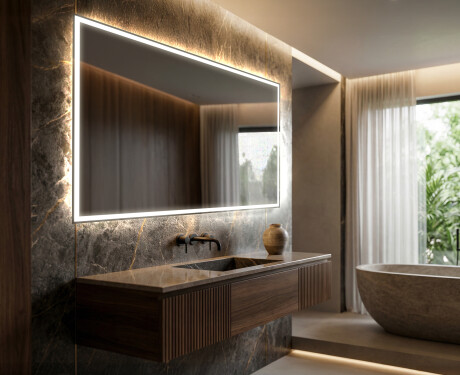 Rechteckiger Badspiegel mit LED Beleuchtung L49