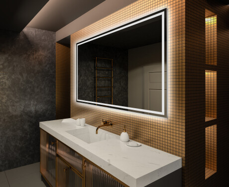 Rechteckiger Badspiegel mit LED Beleuchtung L49