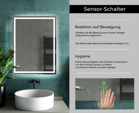 Rechteckiger Badspiegel mit LED Beleuchtung L49 #7