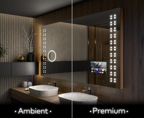 Rechteckiger Badspiegel mit LED Beleuchtung L55 - Artforma