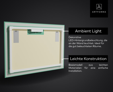 Rechteckiger Badspiegel mit LED Beleuchtung L57 #2