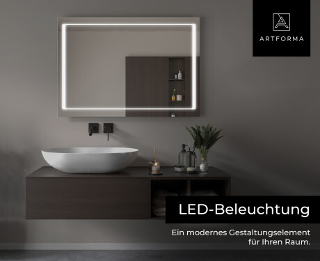 Rechteckiger Badspiegel mit LED Beleuchtung L61 - Artforma