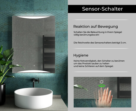 Rechteckiger Badspiegel mit LED Beleuchtung L78 #7