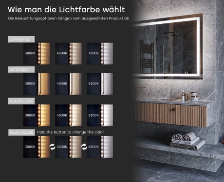 Badspiegel mit LED Beleuchtung - SlimLine L57 #6