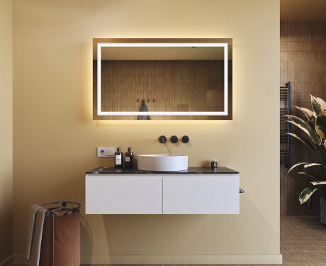 Rechteckiger Badspiegel mit LED Beleuchtung 120x70cm mit kaltem LED-Licht 7000K, warmem Licht 3000K oder neutralem Licht 4500K #8