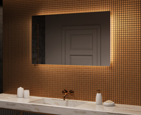 Rechteckiger Badspiegel mit LED Beleuchtung 120x70cm mit kaltem LED-Licht 7000K, warmem Licht 3000K oder neutralem Licht 4500K