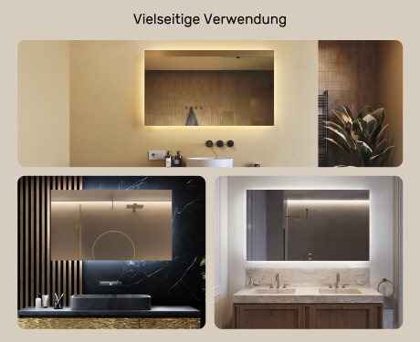 Rechteckiger Badspiegel mit LED Beleuchtung 120x70cm mit kaltem LED-Licht 7000K, warmem Licht 3000K oder neutralem Licht 4500K #2