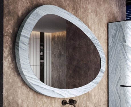 Asymmetrischer Spiegel mit Steinstruktur L298 #4
