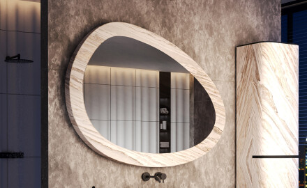 Asymmetrischer Spiegel mit Steinstruktur L298