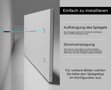 Rechteckig Wandspiegel mit Rahmen L197 #6