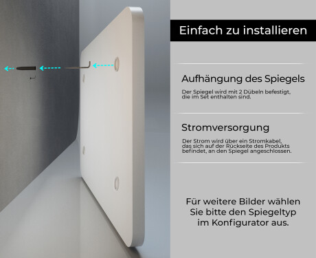 Abgerundet Wandspiegel mit Rahmen L201 #5