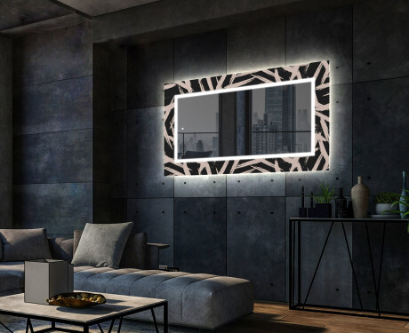 Dekorativer Spiegel mit LED-Beleuchtung für das Wohnzimmer - Lines #2