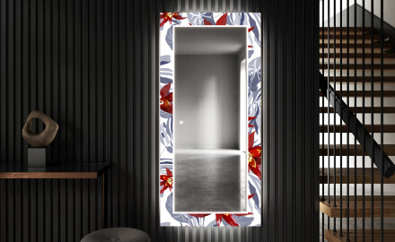 Dekorativer Spiegel mit LED-Beleuchtung für den Flur - Sea Flowers