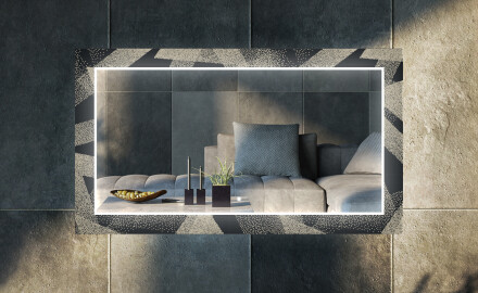 Dekorativer Spiegel mit LED-Beleuchtung für das Wohnzimmer - Dottet Triangles