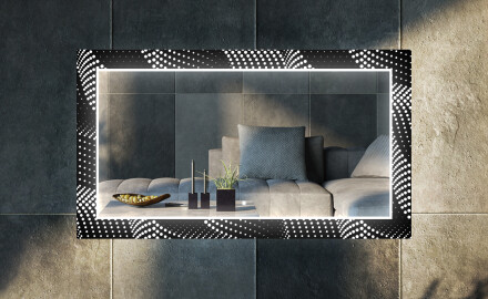Dekorativer Spiegel mit LED-Beleuchtung für das Wohnzimmer - Dark Wave