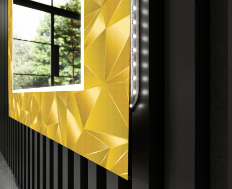 Dekorativer Spiegel mit LED-Beleuchtung für den Flur - Gold Triangles #11