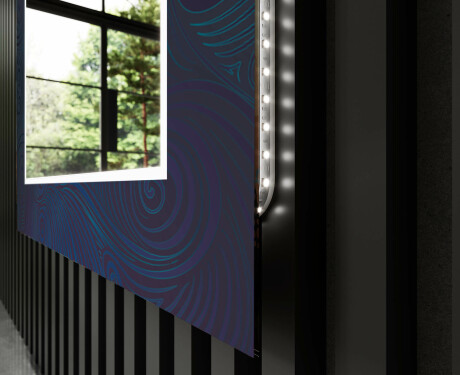 Hinterleuchteter dekorativer Spiegel für das Badezimmer - Blue Drawing #11