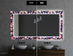 Hinterleuchteter dekorativer Spiegel für das Badezimmer - Elegant Flowers #7