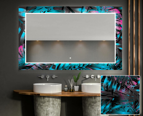 Hinterleuchteter dekorativer Spiegel für das Badezimmer - Fluo Tropic