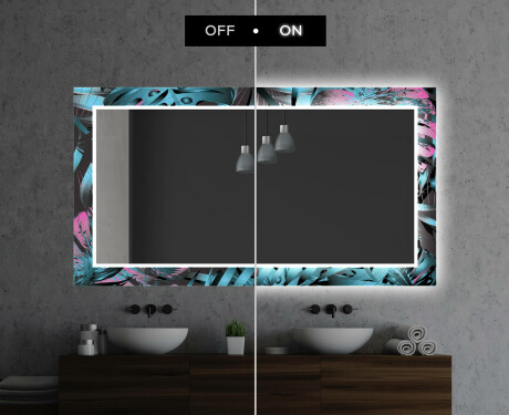 Hinterleuchteter dekorativer Spiegel für das Badezimmer - Fluo Tropic #7