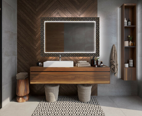 Hinterleuchteter dekorativer Spiegel für das Badezimmer - Golden Lines #12