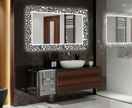 Hinterleuchteter dekorativer Spiegel für das Badezimmer - Letters #2