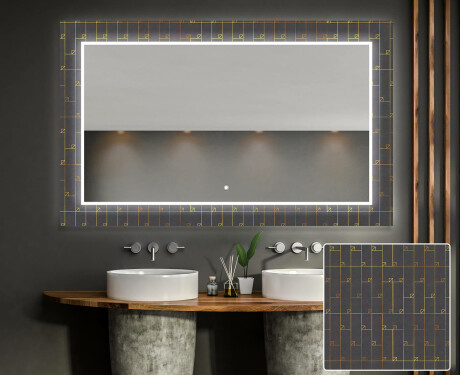 Hinterleuchteter dekorativer Spiegel für das Badezimmer - Microcircuit #1