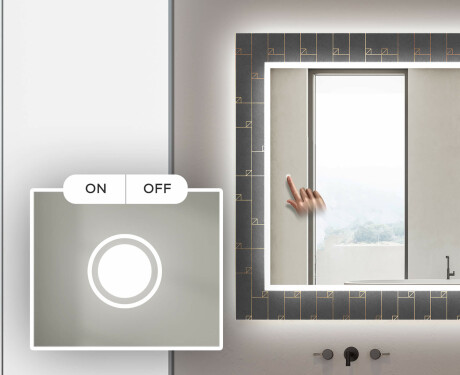 Hinterleuchteter dekorativer Spiegel für das Badezimmer - Microcircuit #4
