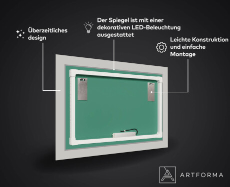 Hinterleuchteter dekorativer Spiegel für das Badezimmer - Red Mosaic #3