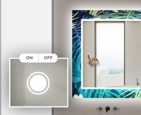 Hinterleuchteter dekorativer Spiegel für das Badezimmer - Tropical #4