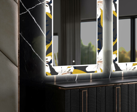 Dekorativer Spiegel mit LED-Beleuchtung für das Esszimmer - Bell Flowers #11