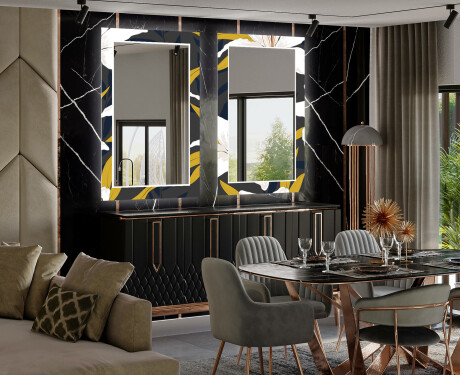 Dekorativer Spiegel mit LED-Beleuchtung für das Esszimmer - Bell Flowers #2