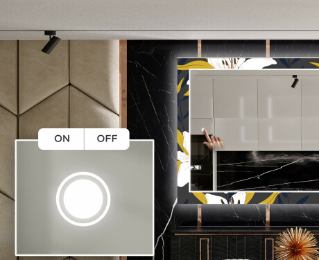 Dekorativer Spiegel mit LED-Beleuchtung für das Esszimmer - Bell Flowers #4