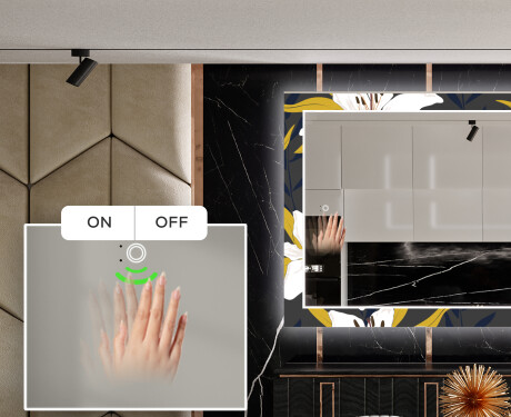 Dekorativer Spiegel mit LED-Beleuchtung für das Esszimmer - Bell Flowers #5