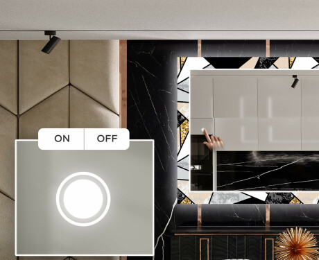 Dekorativer Spiegel mit LED-Beleuchtung für das Esszimmer - Marble Pattern #4