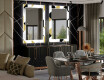 Dekorativer Spiegel mit LED-Beleuchtung für das Esszimmer - Geometric Patterns #2