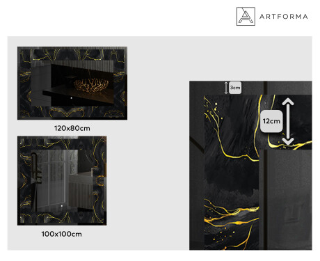 Hinterleuchteter dekorativer Spiegel - Golden Veins #2