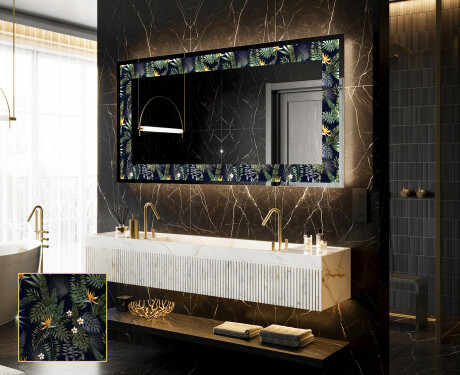 Hinterleuchteter dekorativer Spiegel - Vintage Leaves