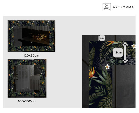 Hinterleuchteter dekorativer Spiegel - Vintage Leaves #2