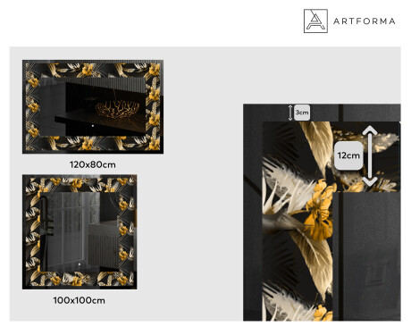 Hinterleuchteter dekorativer Spiegel - Floral Symmetries #2