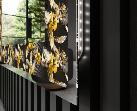 Hinterleuchteter dekorativer Spiegel - Floral Symmetries #3