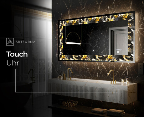 Hinterleuchteter dekorativer Spiegel - Floral Symmetries #6