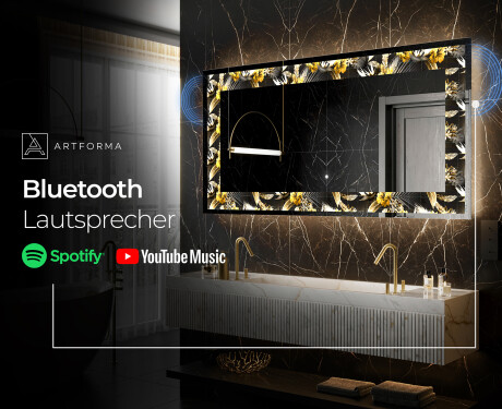 Hinterleuchteter dekorativer Spiegel - Floral Symmetries #7