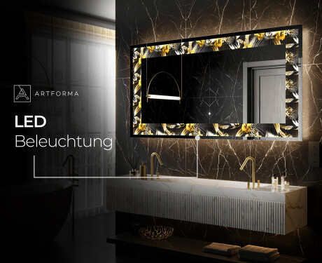 Hinterleuchteter dekorativer Spiegel - Floral Symmetries #8