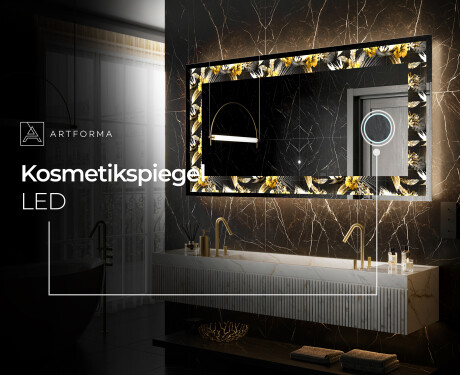 Hinterleuchteter dekorativer Spiegel - Floral Symmetries #9