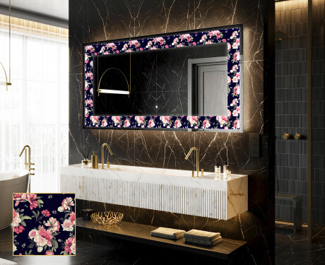 Hinterleuchteter dekorativer Spiegel - Floral Layouts
